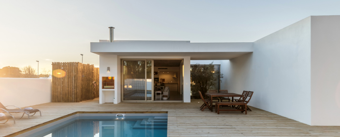 Modern home with a swimming pool